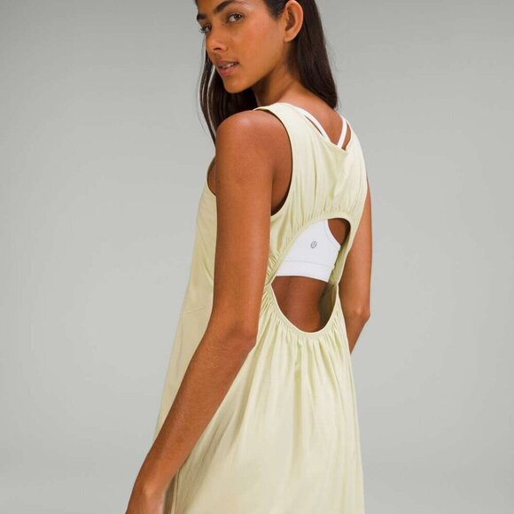 Lululemon Pima Cotton Open-Back Midi Dress- Double Layered- Dewy- Size 8 (2022) - Picture 4 of 12